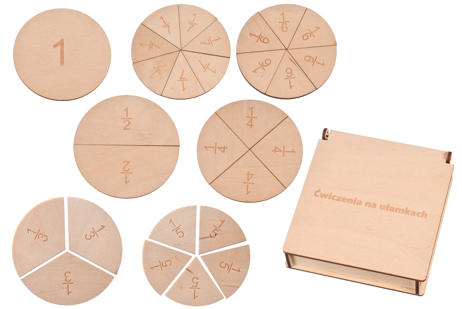 Ułamki puzzle do układania