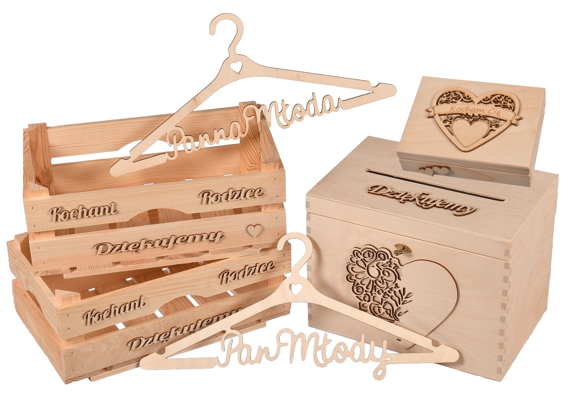 Ślub Wesele Pudełko na koperty podziękowania KOMPLET