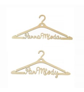 Zestaw ślubny 6 w 1 skarbonka mała wieszaki