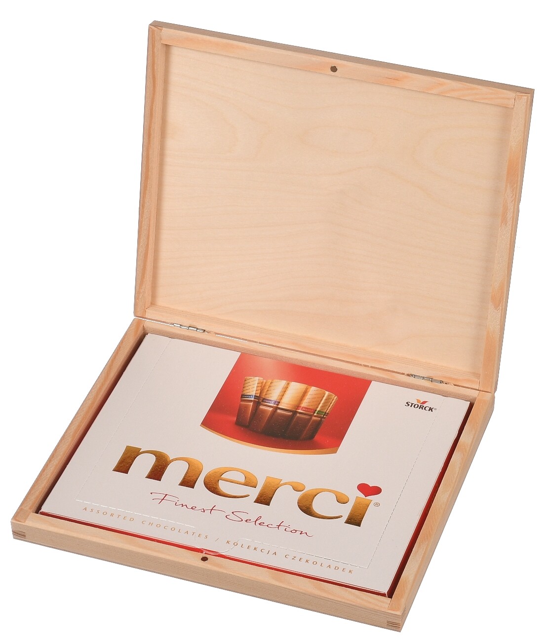 Drewniane pudełko na czekoladki prezent