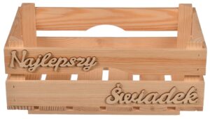 Drewniana skrzynka na podziękowania dla Świadka