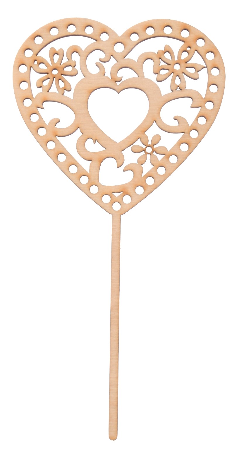 Drewniany topper na tort serce
