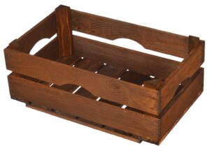 Brązowa drewniana skrzynka