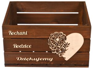 Skrzynka na podziękowania dla rodziców brązowa