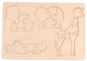Drewniane puzzle zwierzątka edukacyjne