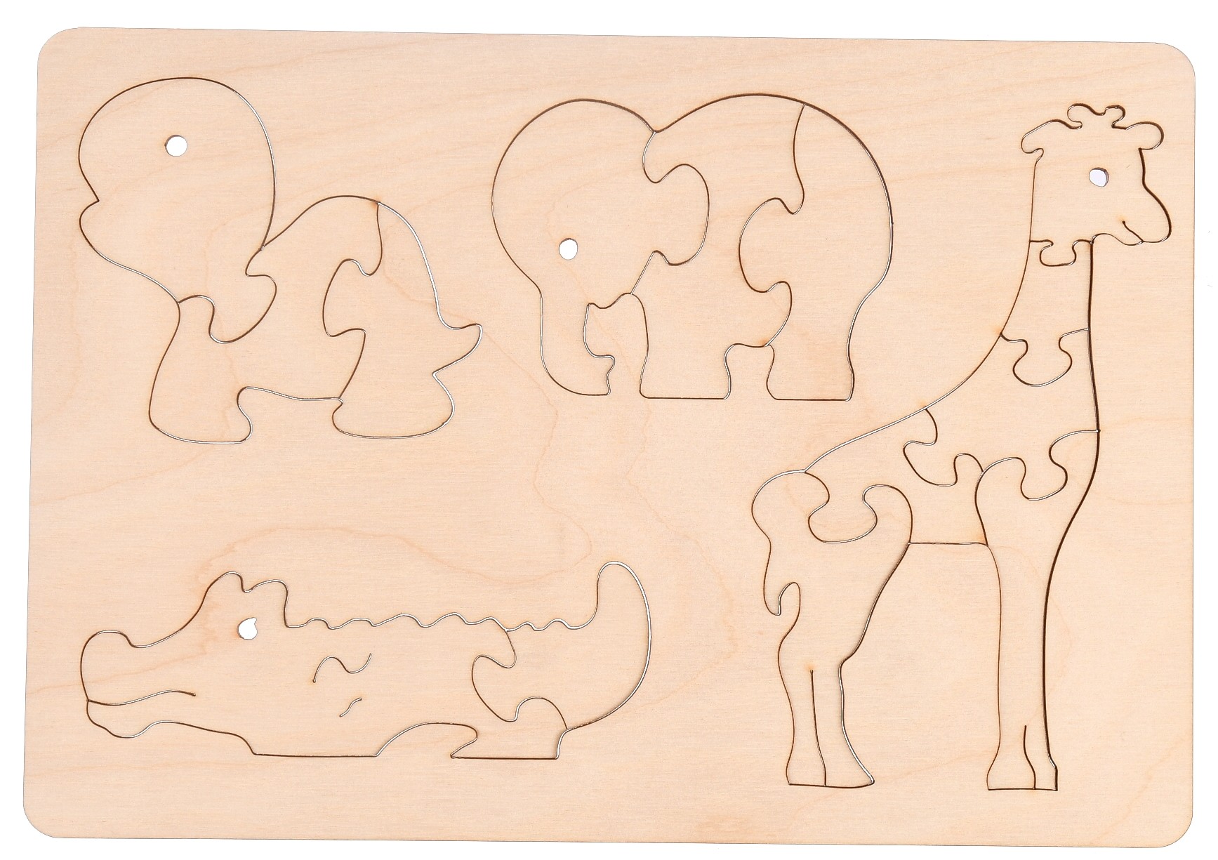 Drewniane puzzle zwierzątka edukacyjne