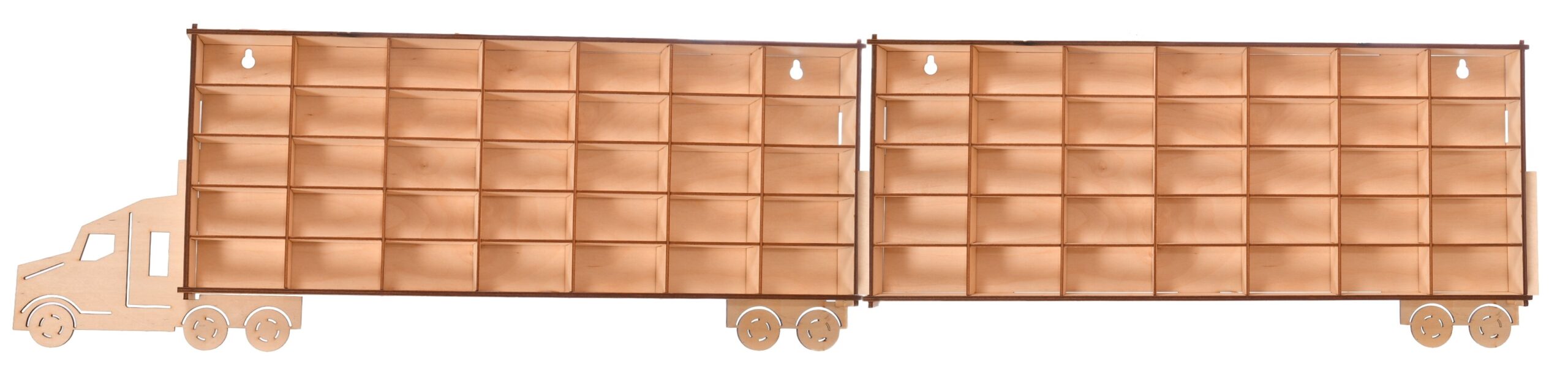 Drewniany organizer tir na resoraki z naczepą