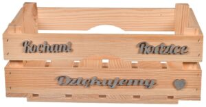 Drewniana skrzynka dla rodziców podziękowanie