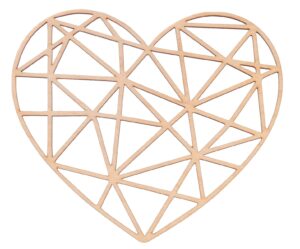 Geometryczne serce drewniane