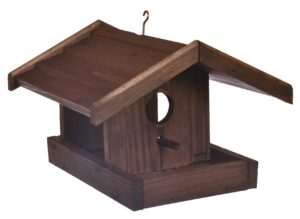 Karmnik drewniany dla ptaków brązowy