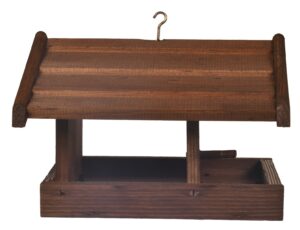 Karmnik drewniany dla ptaków brązowy