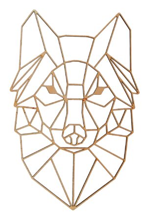 Wilk drewniany dekoracja na ścianę