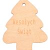 Drewniana choinka zawieszka z grawerem
