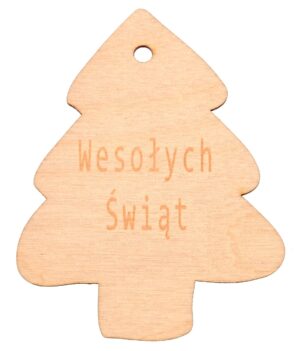 Drewniana choinka zawieszka z grawerem