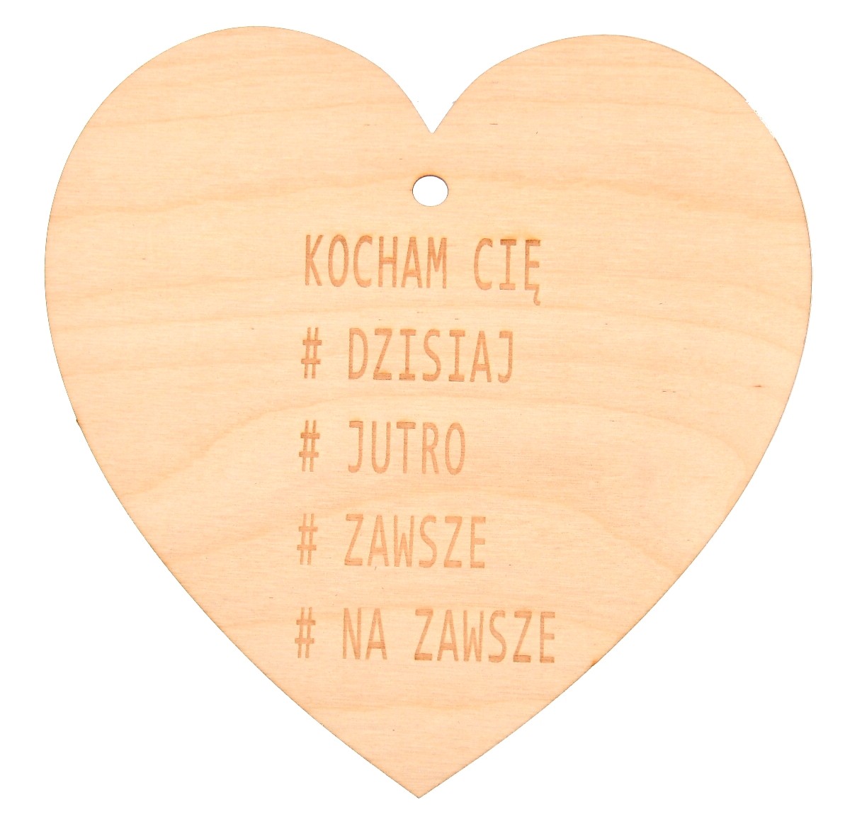 Drewniane serce z grawerem 20x20