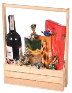 Drewniane nosidło na prezent kwiaty podziękowanie