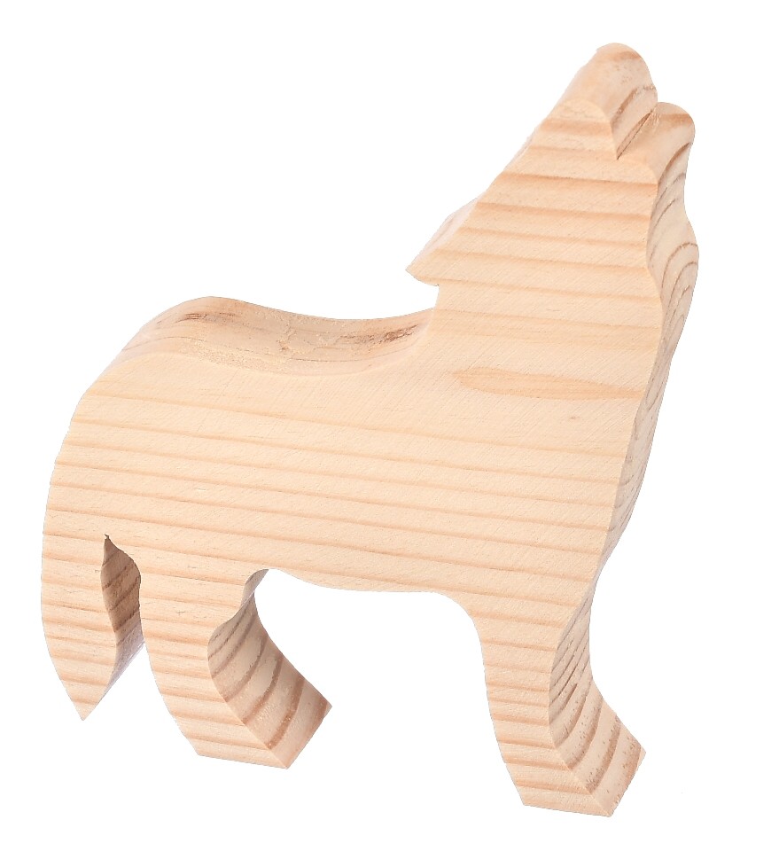 Drewniany wilk dekoracja do decoupage