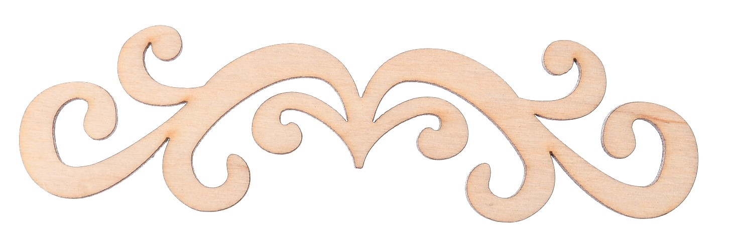 Dekor drewniany ażur decoupage 11x3cm scrapki