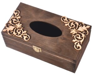 Brązowe pudełko na chusteczki chustecznik
