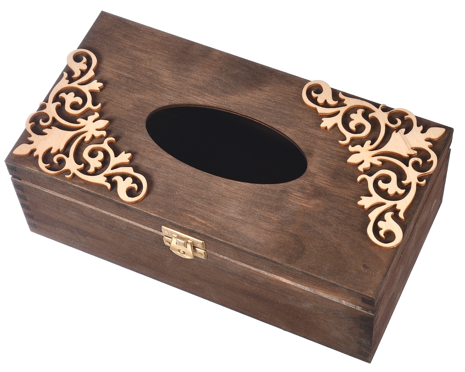 Brązowe pudełko na chusteczki chustecznik