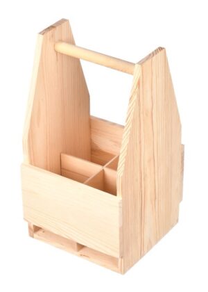 Drewniane nosidełko skrzynka na piwo 4 przegrody