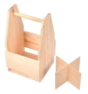 Drewniane nosidełko skrzynka na piwo 4 przegrody