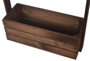 Brązowe drewniane nosidło na prezent kwiaty podziękowanie