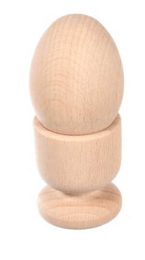 Jajko + kieliszek Zestaw drewniany do malowania