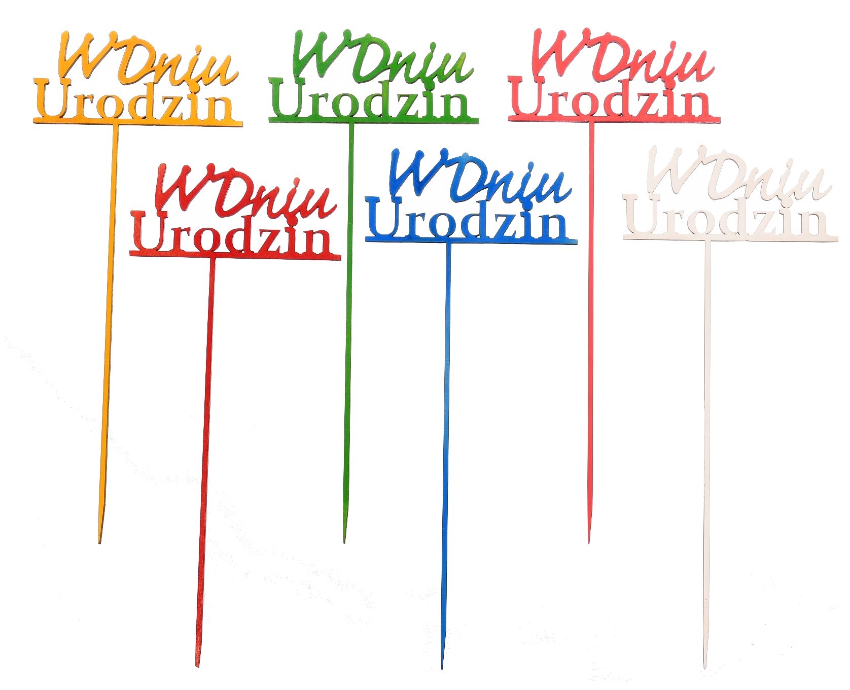 Topper urodzinowy do kwiatów kolorowy