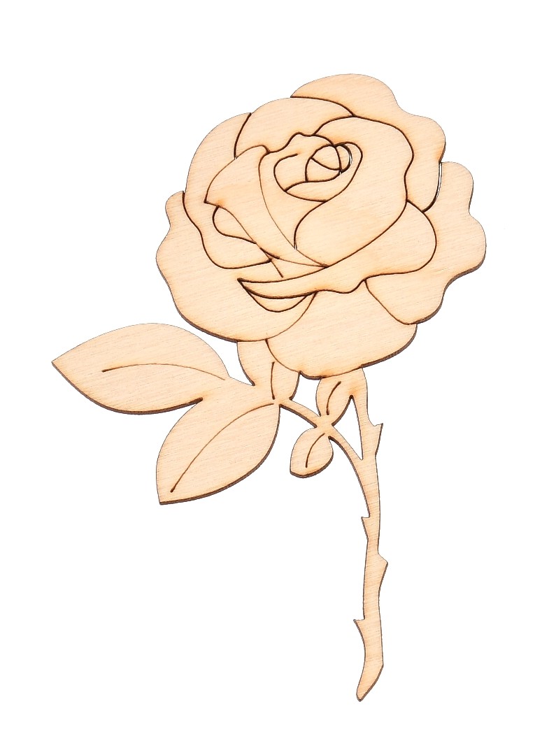 Drewniany dekor róża do decoupage