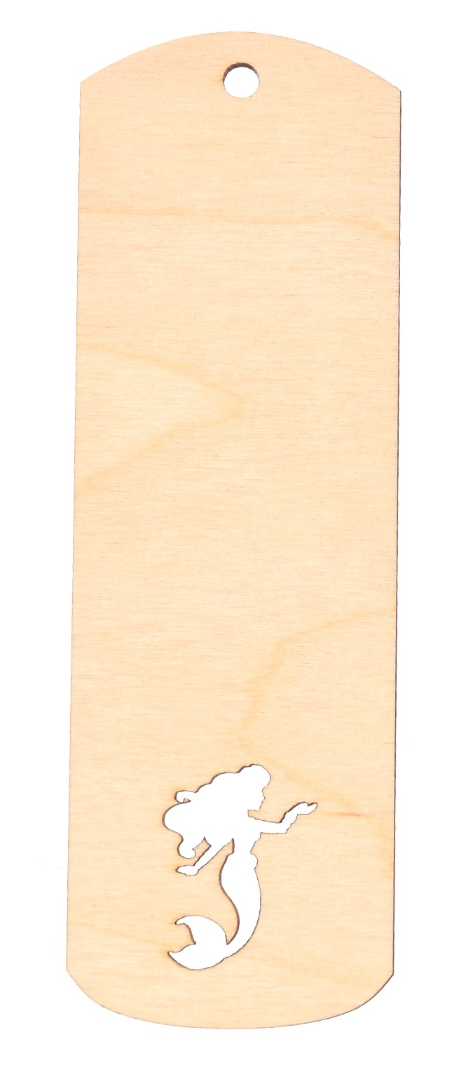 Drewniana zakładka do książki decoupage SYRENKA