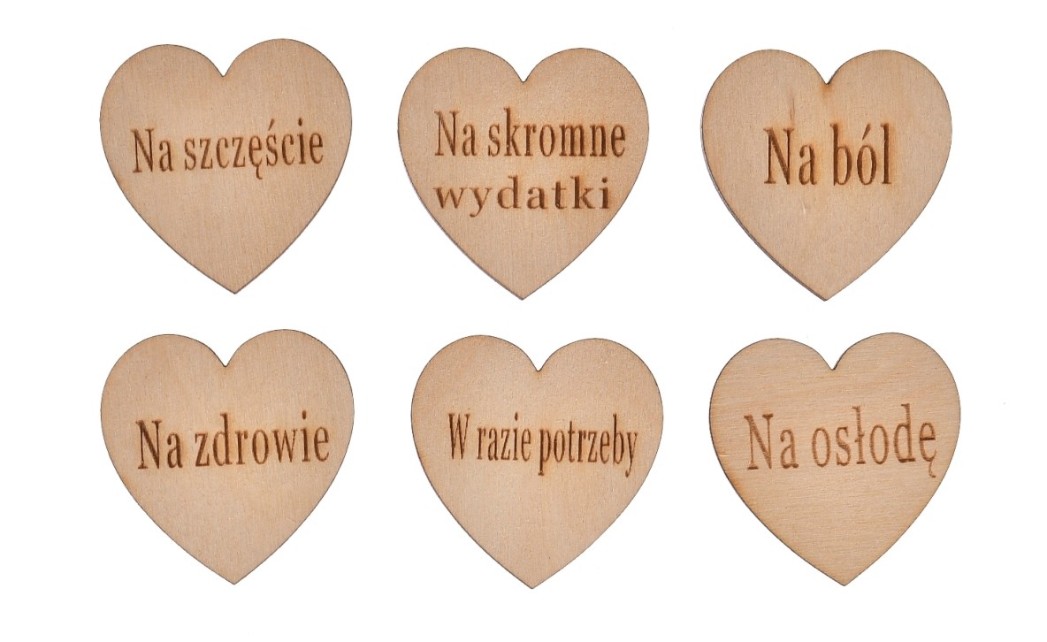 Serca Drewniane prezent na 18 urodziny grawer