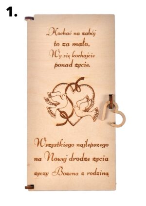 Drewniane pudełko na pieniądze Ślub