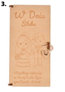 Drewniane pudełko na pieniądze Ślub