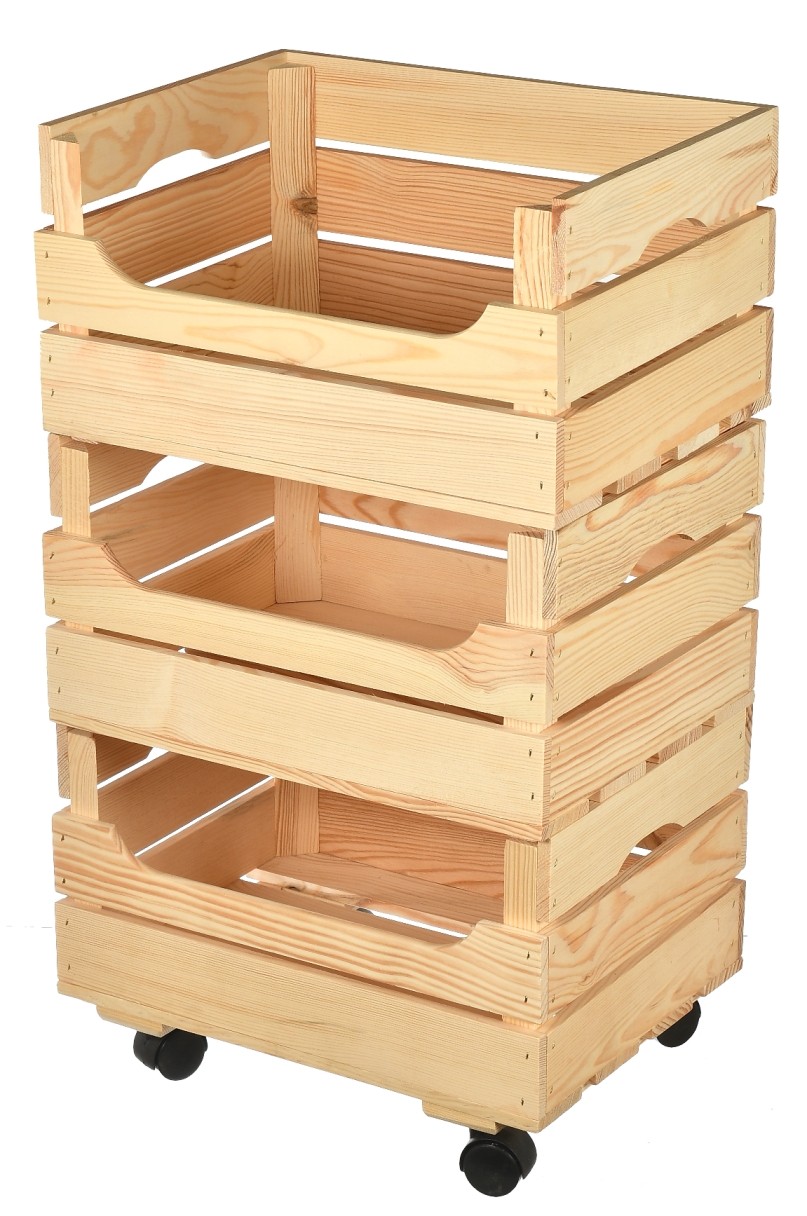 Drewniany regał na warzywa owoce pojemnik