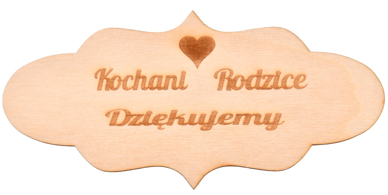 Drewniany dekor na podziękowania dla rodziców