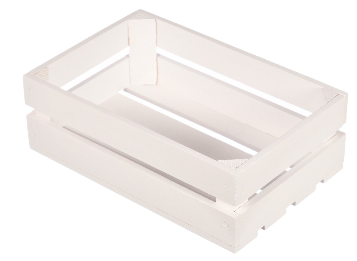 Biała mała drewniana skrzynka