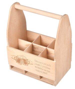 Drewniane nosidło na piwo z grawerem prezent