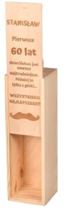 Grawerowane pudełko drewniane na wino prezent urodzinowy