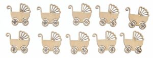 Drewniane scrapki wózki w komplecie 10szt