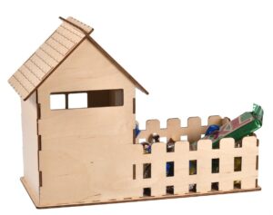 Drewniany domek na herbatę i słodycze