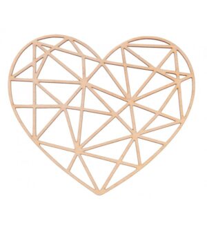Geometryczne serce drewniane 26x29
