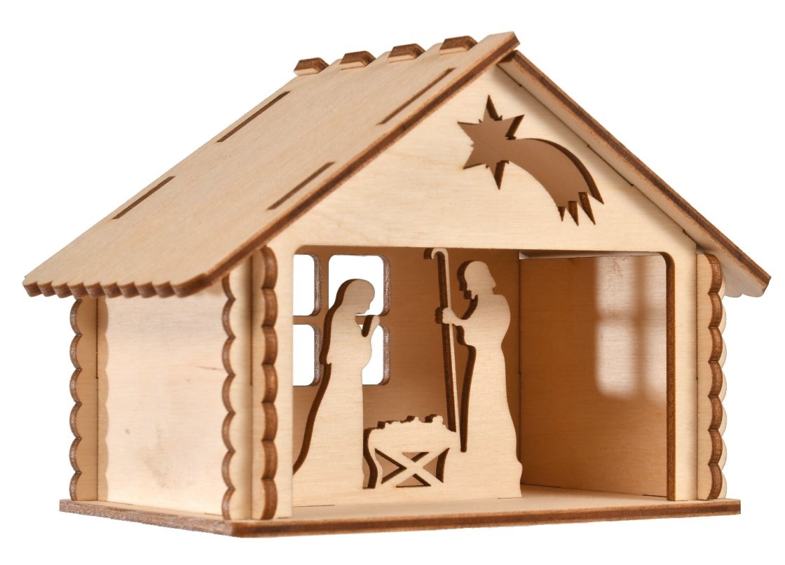 Drewniana szopka bożonarodzeniowa