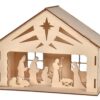 Drewniana szopka bożonarodzeniowa duża
