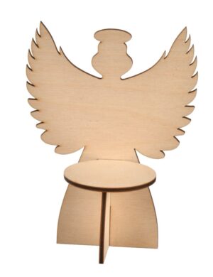 Podstawka pod świecę drewniana anioł decoupage