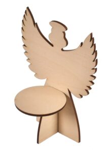 Podstawka pod świecę drewniana anioł decoupage