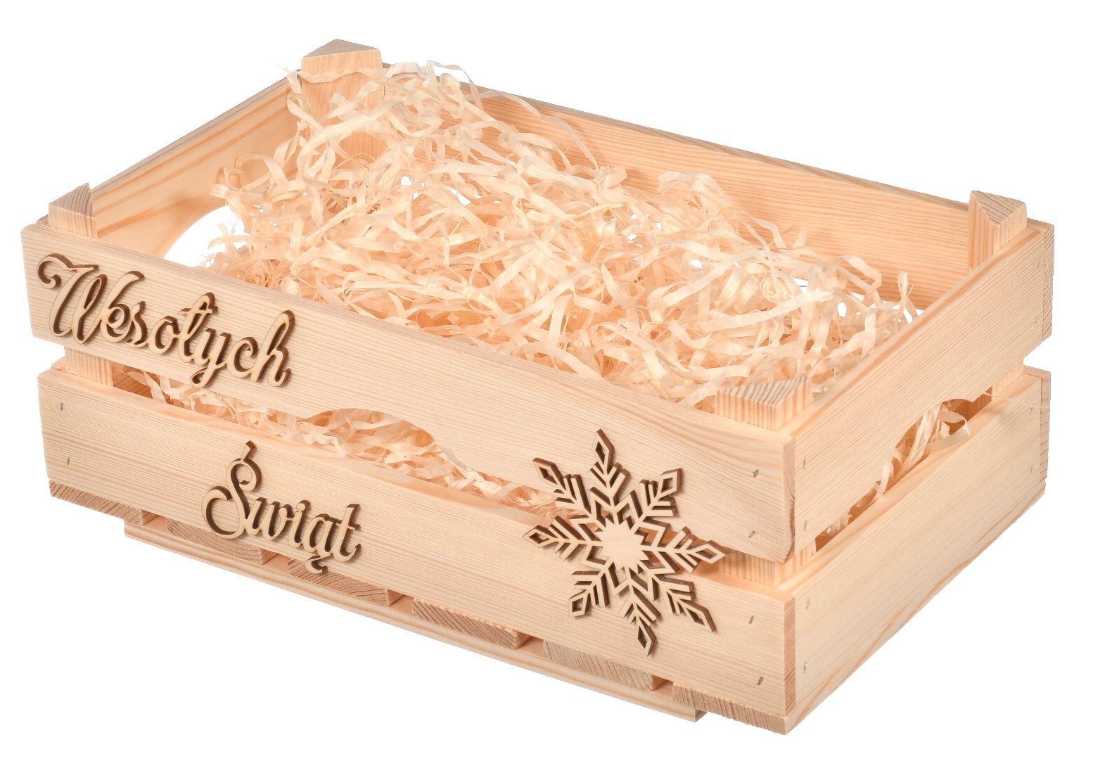 Drewniane opakowanie świąteczne na prezenty