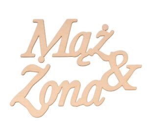 Drewniane napisy Mąż i Żona do pudełka na koperty