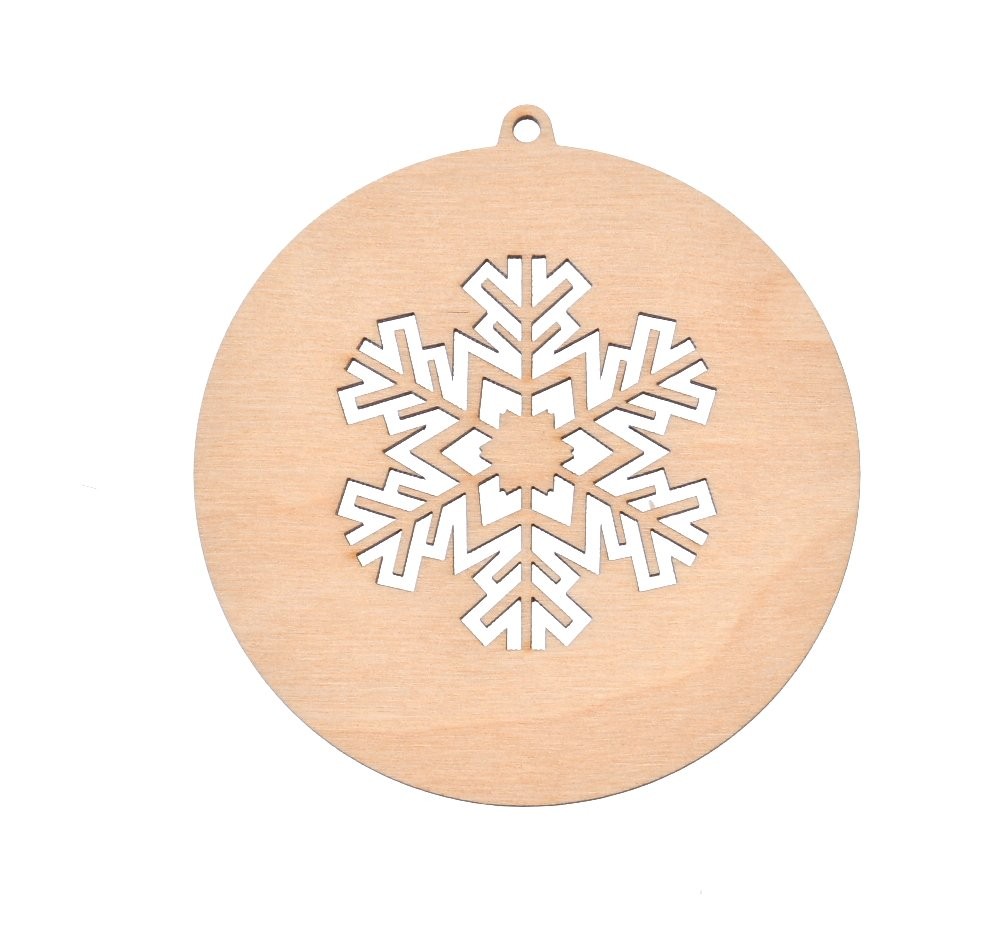 Zawieszka na choinkę bombka drewniana