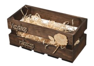 Prezent urodziny opakowanie drewniane